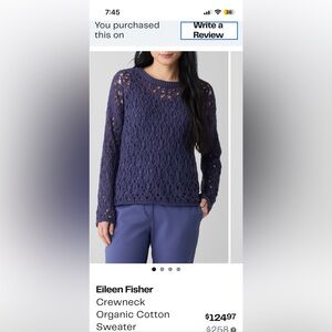 Eileen fisher crewneck crochet sweater